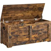 Vasagle Schoenenbank met opbergruimte en 2 veiligheidsscharnieren, Vintage bruin / 40 x 100 x 46 cm
