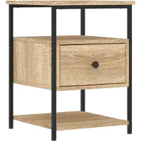 vidaXL Nachtkastje 40x42x56 cm bewerkt hout sonoma eikenkleurig