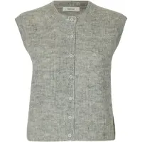 Selected Gebreide bodywarmer 'SLFLULU' grijs gemêleerd