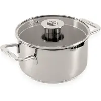 ELLE Gourmet Classique RVS Kookpan met Deksel - Ø 24 cm - Kookpot - PFAS vrij - Inductie