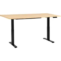 Beliani DESTINES - Elektr bureau - Zwart/Lichtbruin - 160 x 72 cm - Vezelplaat