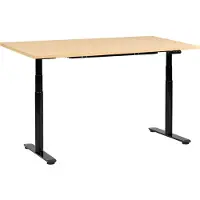 Beliani DESTINAS - Elektr bureau - Zwart/Lichtbruin - 160 x 72 cm - Vezelplaat