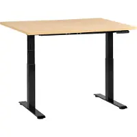 Beliani DESTINES - Elektr bureau - Zwart/Lichtbruin - 120 x 60 cm - Vezelplaat