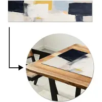 MuchoWow Tafelloper 200x50 cm - Tafelmat vinyl Kunst - Wit - Abstract - Modern - Tafeldecoratie - Tafelversiering - Keuken decoratie - Tafel versiering