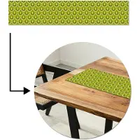 MuchoWow Tafelloper 150x30 cm - Tafelmat vinyl Patronen - Retro - Regen - Druppel - Groen - Tafeldecoratie - Tafelversiering - Keuken decoratie - Tafel versiering