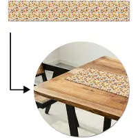 MuchoWow Tafelloper 180x30 cm - Tafelmat vinyl Vintage - Patronen - Bloem - Planten - Tafeldecoratie - Tafelversiering - Keuken decoratie - Tafel versiering