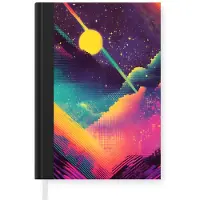MuchoWow Notitieboek - Schrijfboek - Sterren - Bergen - Kleurrijk - Notitieboekje klein - A5 formaat - Schrijfblok