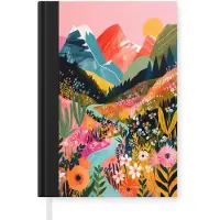 MuchoWow Notitieboek - Schrijfboek - Rivier - Diepte - Bloemen - Notitieboekje klein - A5 formaat - Schrijfblok