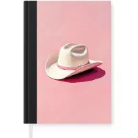 MuchoWow Notitieboek - Schrijfboek - Zomers - Hoed - Roze - Notitieboekje klein - A5 formaat - Schrijfblok