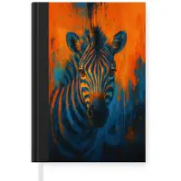MuchoWow Notitieboek - Schrijfboek - Zebra - Abstract - Blauw - Notitieboekje klein - A5 formaat - Schrijfblok