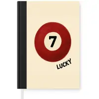 MuchoWow Notitieboek - Schrijfboek - Cirkel - Zeven - Lucky - Rood - Notitieboekje klein - A5 formaat - Schrijfblok