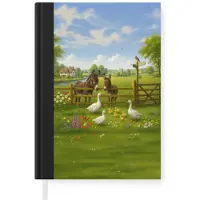 MuchoWow Notitieboek - Schrijfboek - Ezels - Ganzen - Kleurrijk - Notitieboekje klein - A5 formaat - Schrijfblok