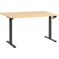 Beliani DESTINES - Sta-bureau - Zwart/Lichtbruin - 160 x 72 cm - Vezelplaat
