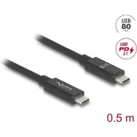 DeLOCK USB 80 Gbps Cable USB Type-C male to male PD 3.1 240 W E-Marker coaxial 0.5 m black