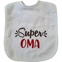 Funnies Witte slab met "Super Oma" - grootmoeder, babyshower, zwanger, cadeautje, kraamcadeau, grappig, geschenk, baby, tekst