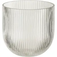 J-Line vaas Gestreept - glas - transparant - small - Ø 15.3 cm