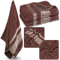 Sarcia.eu Licht bourgondische katoenen handdoek met decoratief borduursel, badhanddoek, Egyptisch patroon, zacht, compact formaat 70x135 cm