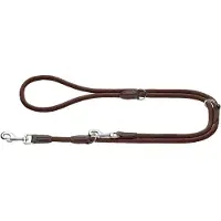 Hunter hondenriem freestyle verstelbaar bruin 200 cmx8 mm