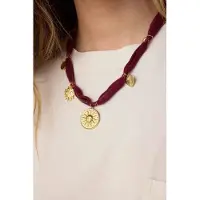 Sissy-Boy Donkerpaarse cord ketting met bedels