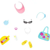 Barbie Accessoires Set Zomer - Met Handtas, Slippers, Pet, Sierraden, Zonnebril en Zonnemelk