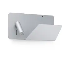 Faro LED-wandlamp Suau, alu / grijs / zink, Slaapkamer, metaal, Modern, LED wandlamp