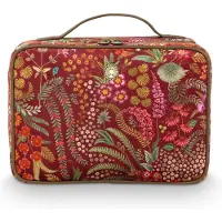 Pip studio Casey Beauty Casey Beauty Case Querida Velvet Red 27x10x19cm Toilettas 1 st