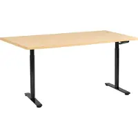 Beliani DESTINAS - Sta-bureau - Zwart/Lichtbruin - 160 x 72 cm - Vezelplaat