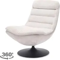 Tower Living Draaifauteuil Marano - Wit Stof - 100x77x95cm