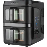 Salter VertiCook View Air Fryer - Verticale Dual Drawer Air Fryer, Kook Over 4 Niveaus, 9L Capaciteit Verdeeld over 2 x 4.5L Kookmanden, Ruimtebesparend Ontwerp