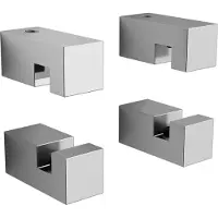 Clou Hold Me Spiegelklemmen Set Vierkant Chroom - RVS - Spiegels - 8717462000494