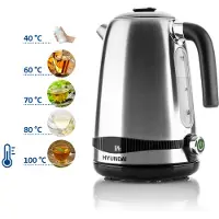 Eta HYUNDAI Waterkoker VK 770: Thee-waterkoker met 7 temperatuurinstellingen, een inhoud van 1,7 liter en 2200 watt. (Modelnummer: HYUVK770)
