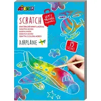 Avenir Scratch Art Boek Mini A6 - Vliegtuigen - 15 Pagina'S - 3 Jaar