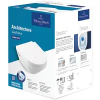 Villeroy & Boch Architectura - Hangend toilet met zitting SoftClosing, TwistFlush, CeramicPlus, alpinewit 5684CLR1