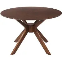 Beliani TYMIS - Eettafel - Donkere houtkleur - 120 x 120 cm - MDF