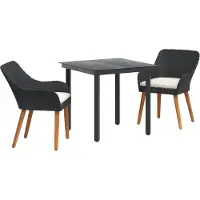 vidaXL Tuinset, 3 stuks, zwart, polyrotan
