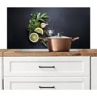 KitchenYeah Spatscherm keuken 100x50 cm - Kookplaat achterwand Verse ingrediënten - Compositie - Artistiek - Muurbeschermer - Spatwand fornuis - Hoogwaardig aluminium
