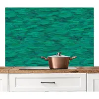 KitchenYeah Spatscherm keuken 120x80 cm - Kookplaat achterwand Vloeiend - Olie - Verf - Texturen - Groen - Muurbeschermer - Spatwand fornuis - Hoogwaardig aluminium