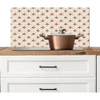 KitchenYeah Spatscherm keuken 80x40 cm - Kookplaat achterwand Nautisch - Chic - Bloemen - Ornament - Multi - Muurbeschermer - Spatwand fornuis - Hoogwaardig aluminium
