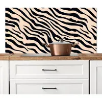 KitchenYeah Spatscherm keuken 120x60 cm - Kookplaat achterwand Zebraprint - Dynamisch - Roze - Muurbeschermer - Spatwand fornuis - Hoogwaardig aluminium