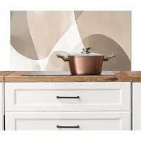 KitchenYeah Spatscherm keuken 100x50 cm - Kookplaat achterwand Vloeiende vlakken - Harmonieus - Golvend - Muurbeschermer - Spatwand fornuis - Hoogwaardig aluminium