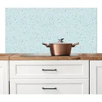 KitchenYeah Spatscherm keuken 120x60 cm - Kookplaat achterwand Terrazzo - Patroon - Kleurrijk - Baby Blauw - Muurbeschermer - Spatwand fornuis - Hoogwaardig aluminium