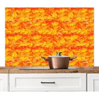 KitchenYeah Spatscherm keuken 120x80 cm - Kookplaat achterwand Vloeiend - Olie - Verf - Texturen - Oranje - Geel - Muurbeschermer - Spatwand fornuis - Hoogwaardig aluminium