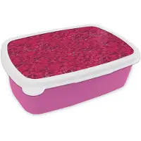 MuchoWow Broodtrommel Roze - Lunchbox Vloeiend - Olie - Verf - Texturen - Rood - Brooddoos 18x12x6 cm - Brood lunch box - Broodtrommels voor kinderen en volwassenen