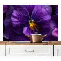KitchenYeah Spatscherm keuken 120x80 cm - Kookplaat achterwand Paars - Viool - Diepte - Muurbeschermer - Spatwand fornuis - Hoogwaardig aluminium