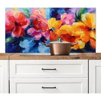 KitchenYeah Spatscherm keuken 120x60 cm - Kookplaat achterwand Golvend - Energie - warm - Muurbeschermer - Spatwand fornuis - Hoogwaardig aluminium