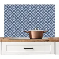 KitchenYeah Spatscherm keuken 100x65 cm - Kookplaat achterwand Nautisch - Chic - Bladeren - Groen - Blauw - Muurbeschermer - Spatwand fornuis - Hoogwaardig aluminium