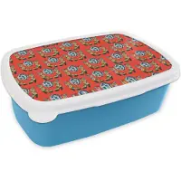 MuchoWow Broodtrommel Blauw - Lunchbox Retro - Disco - Laarzen - Rood - Multi - Brooddoos 18x12x6 cm - Brood lunch box - Broodtrommels voor kinderen en volwassenen
