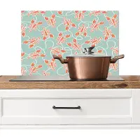 KitchenYeah Spatscherm keuken 60x40 cm - Kookplaat achterwand Italiaans - Zee - Sfeer - Kreeft - Groen - Oranje - Muurbeschermer - Spatwand fornuis - Hoogwaardig aluminium