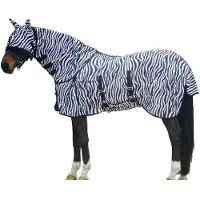 Waldhausen Zebra - Vliegendeken - Paardendeken - 125 cm - Zwart / Wit - 75 cm