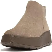 FitFlop Women F-Mode Suede Flatform Zip Ankle Boots All Black-Schoenmaat 36